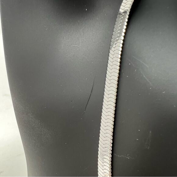 Jennifer Zeuner Jewelry Herringbone Necklace Silver IP Plating Brass Classic NEW - Picture 5 of 9